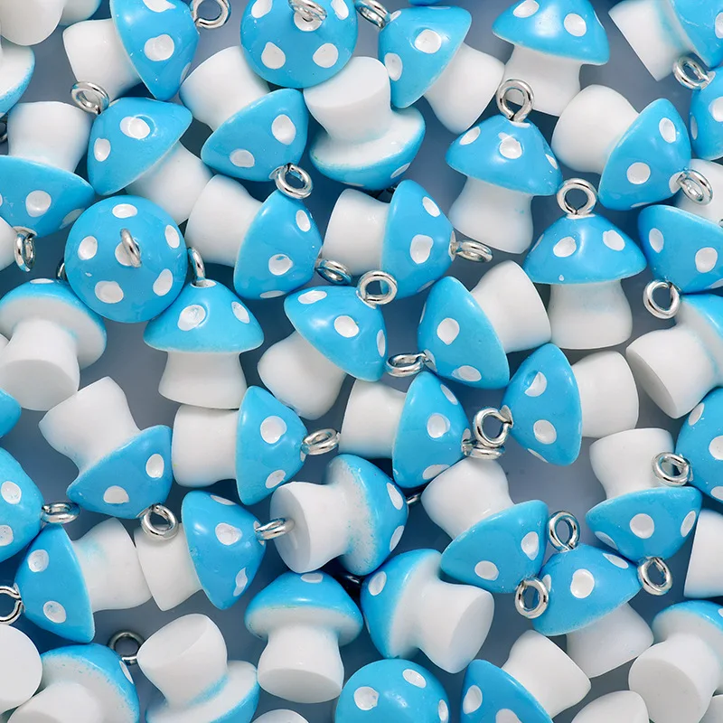 3D Cute kawaii Kids Cartoon Mini Resin Charm Mushroom DIY Pendant Charms for jewelry making earrings Keychains