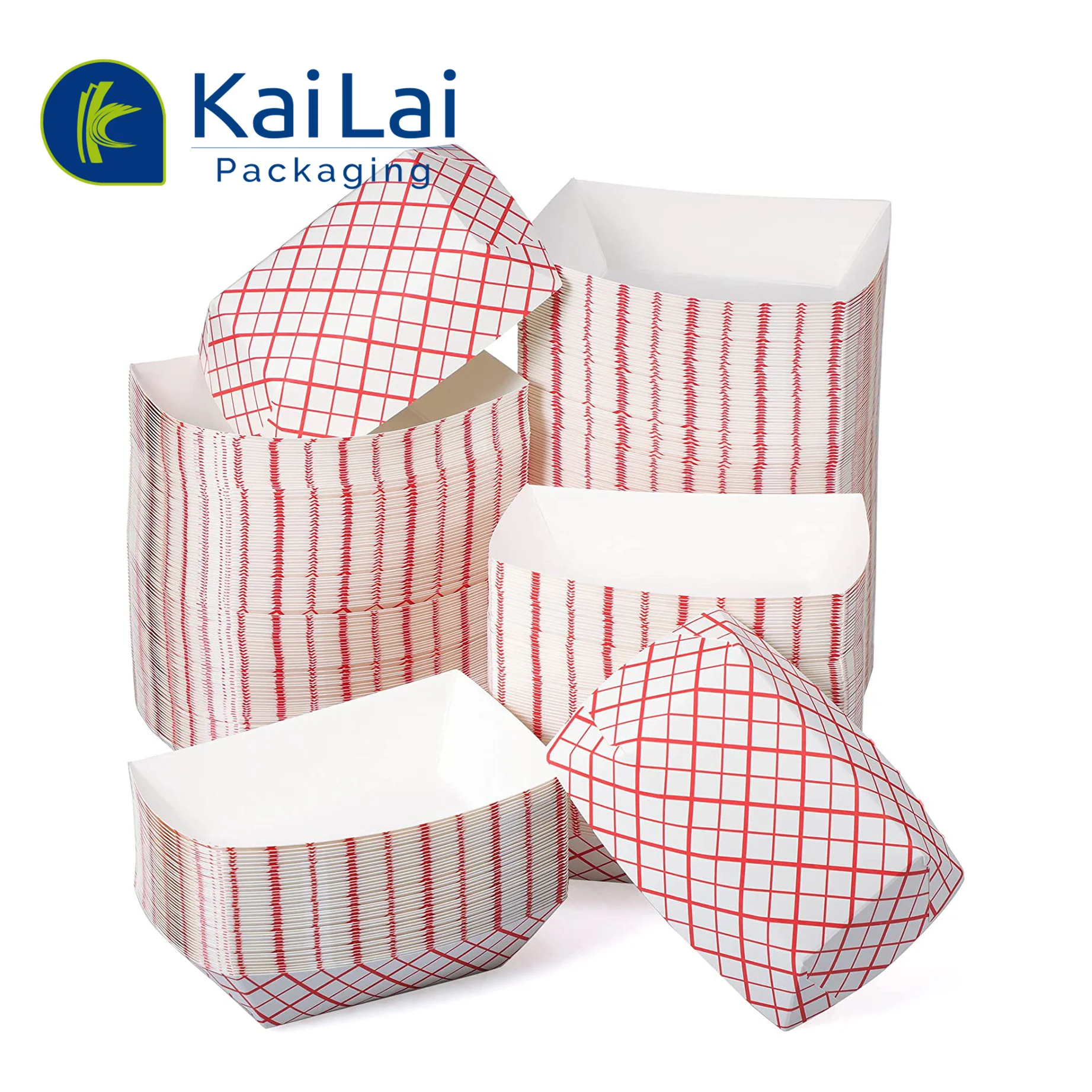 Recyclable Wholesale Food Paper Tray Chips Box Disposable Custom Print Paper Food Boat Tray French Fires Boat Container