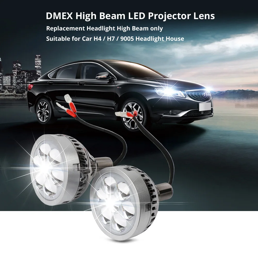 DMEX H2 LED High Beam Projector Lens Car High Beam Headlight Projector Lens Retrofit h7 h4 9005