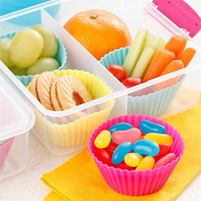 Youngs YS-DGM200 hot selling Reusable Silicone Baking Cups Muffin Liners Pack of 12 Multicolor silicone cupcake mold set