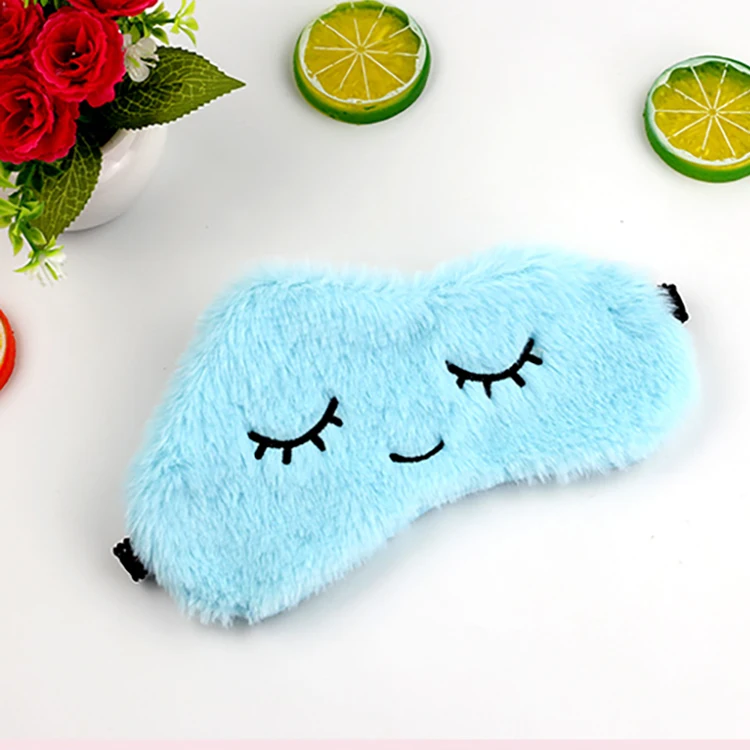 Cute Eyelashes Sleep Shade Eye Patch Aid Eye Shade Cover Super Soft Plush Cartoon Cloud Sleep Eye Mask