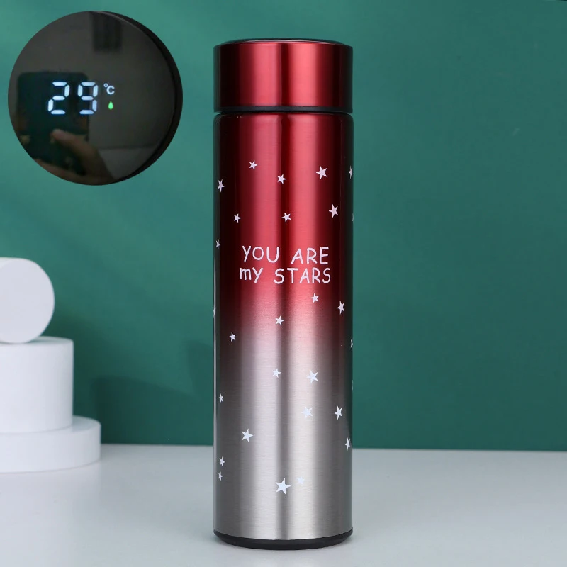 2021 hot sale vacuum cup LDE with touch screen cover temperature display smart 304 stainless steel water bottle