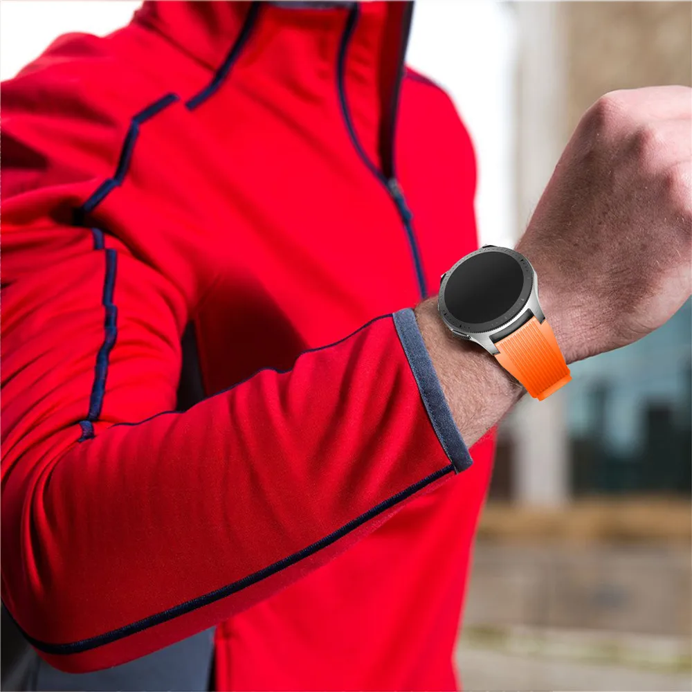 Custom S-S010 Hot Sale 22mm Soft Sport Rubber Silicone Watch Band Strap For Samsung Galaxy Watch 4 Classic 46mm Designer Band