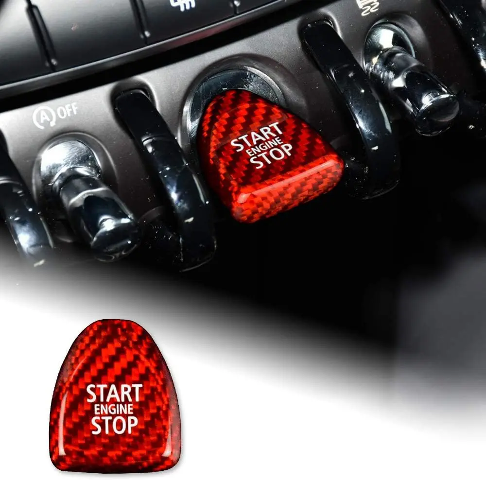 Carbon Fiber Car sticker Engine Start Button Sticker Interior Ignition Trim Decal for Mini Cooper F54 F55 F56 F57 Accessories