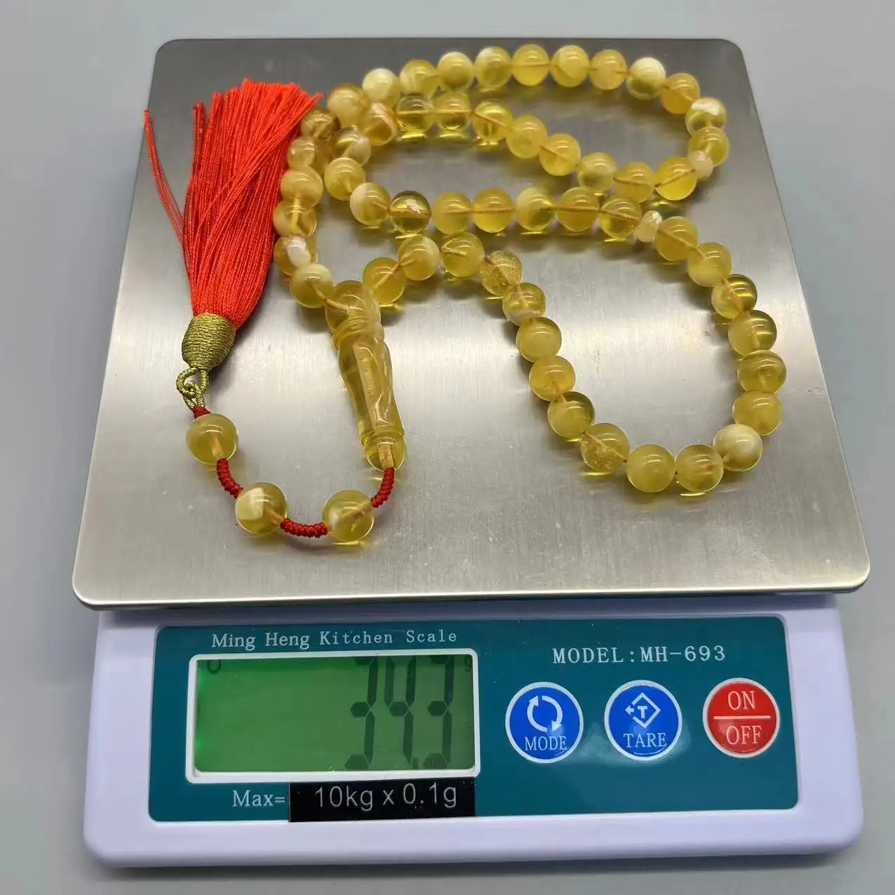 100% Natural Baltic Amber,classic islamic muslim prayer rosary,Spherical rosary,9mm 35grams