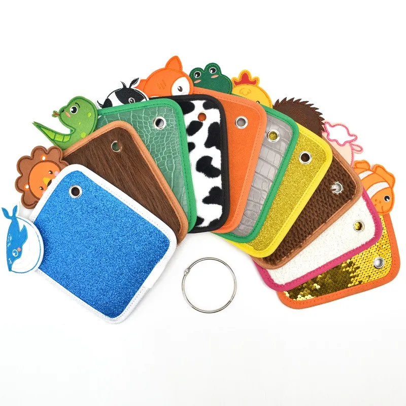 10 Pcs Animal Theme Sensory Pad Toys with Various Textures Educational Sensory Barrier Toys for Autism Teaching Tactile Games