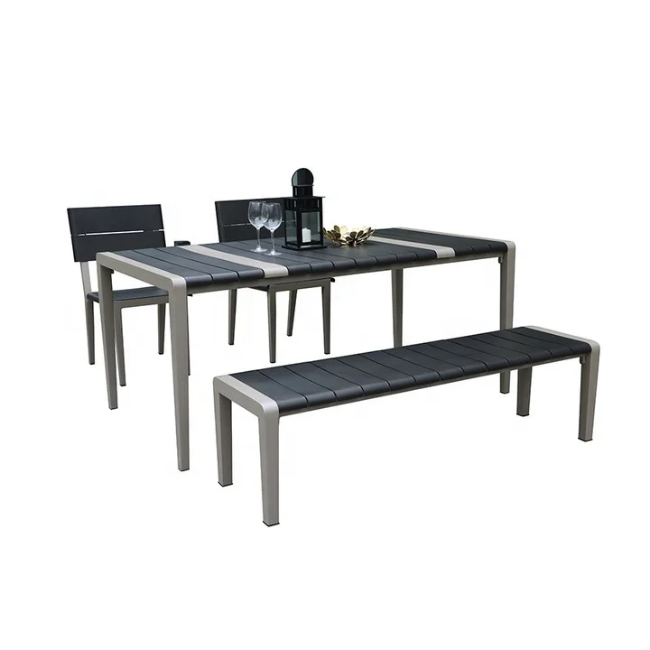 UN Leisure  Outdoor Bench Set Chair Seat Dining Table Beer Park Metal Picnic Table