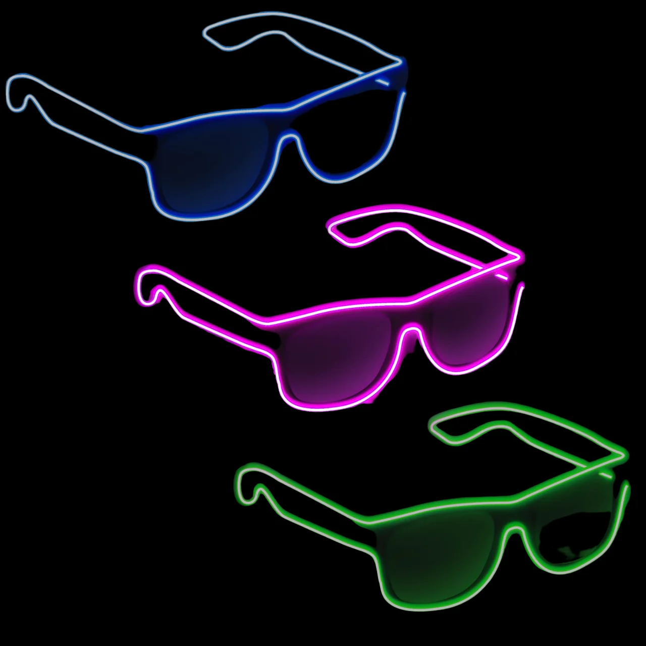 Voice Control Version Adult Role Play Party Sunglasses EL Wire LED Luminous Shutter Glasses