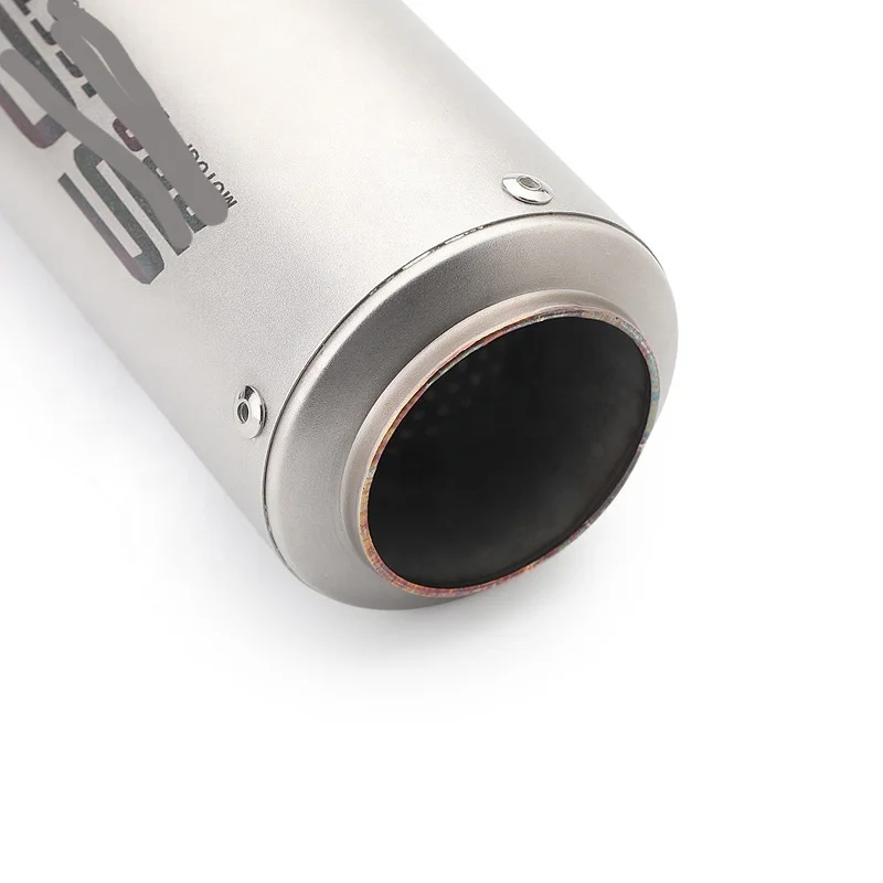 REALZION Motorcycle Exhaust Muffler Chrome Stainless Steel Carbon Fiber Modified Pipe For Universal