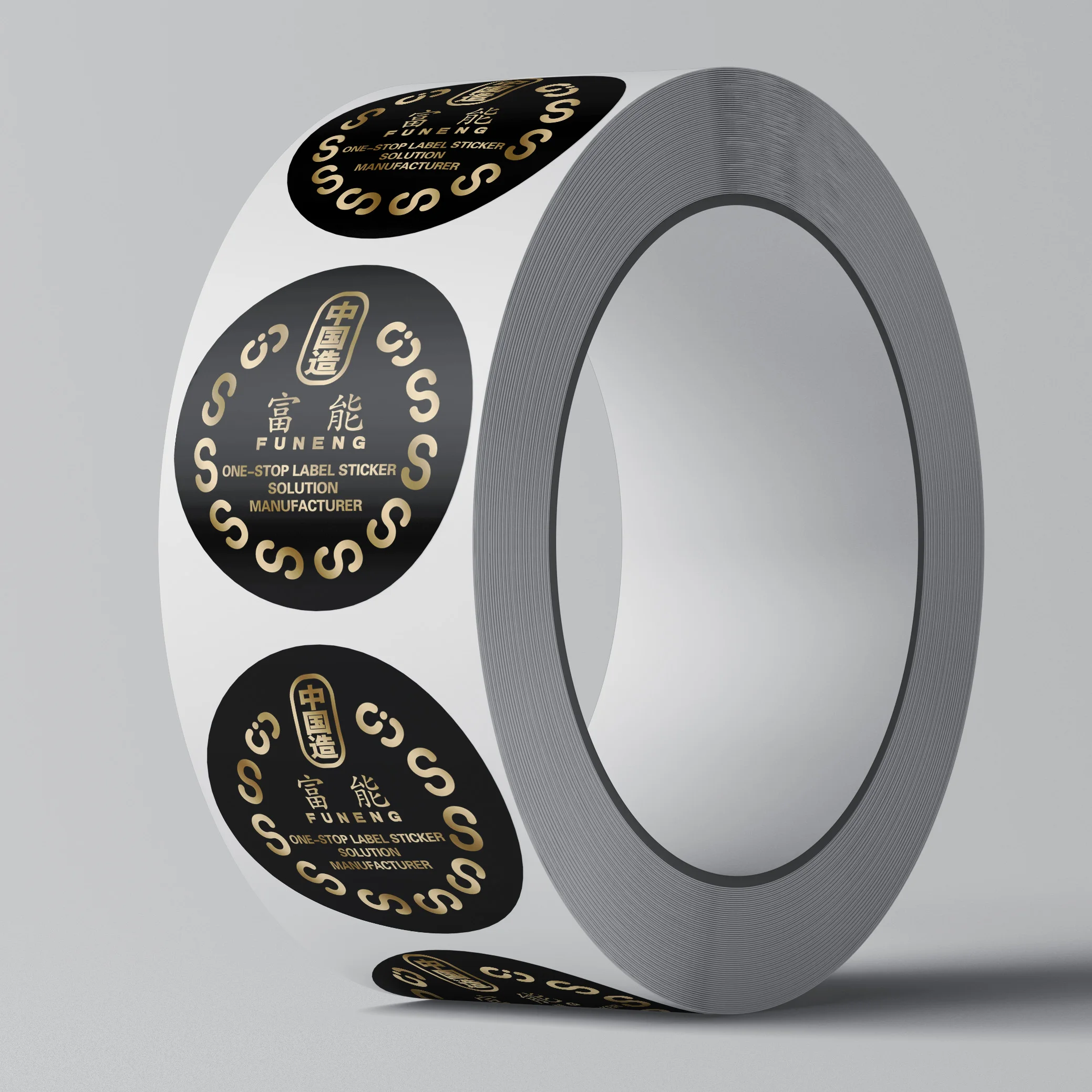 Factory custom corporate private logo circular stickers waterproof roll vinyl stickers