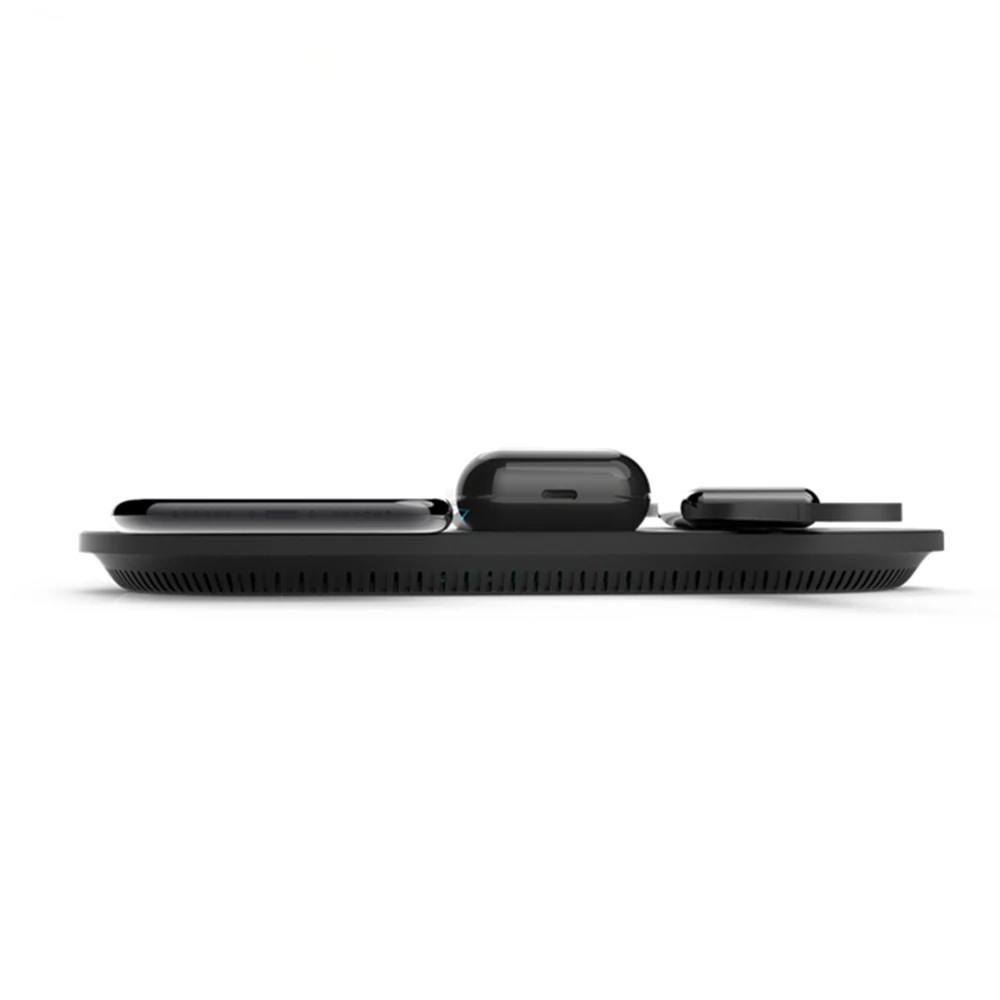 Беспроводное зарядное устройство MIQ 3 в 1 10 Вт подставка для Apple Watch/Mobile Phone/air pods встроенная зарядная панель с