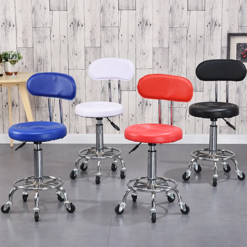 Modern Office Computer Drafting Swivel Task Chair Height Adjustable Swivel Chair Pu Leather Rolling Stool with Footrest
