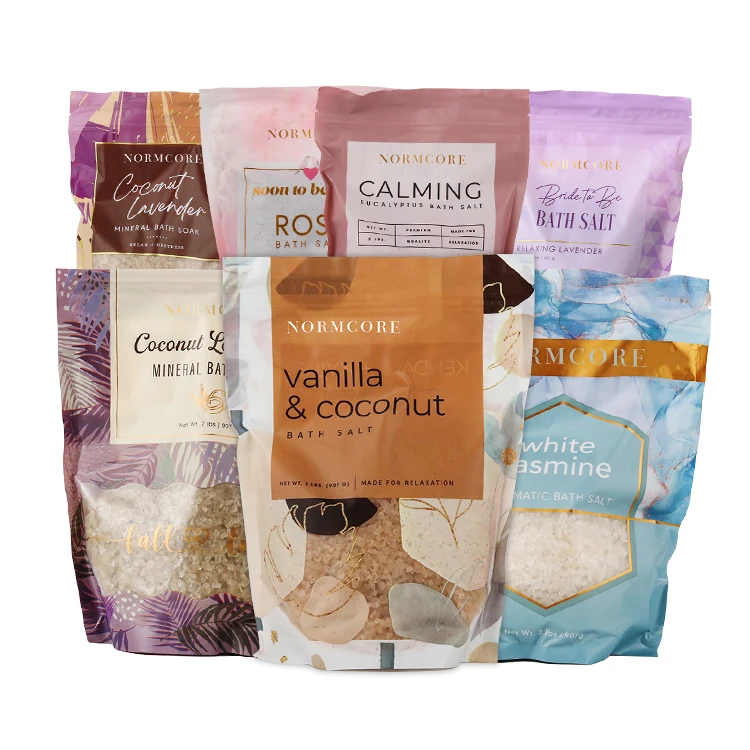 OEM Wholesale Luxury Private Label Natural Organic Vegan Bath Soak Salt Aromatherapy Epsom Bath Salt with Flowers