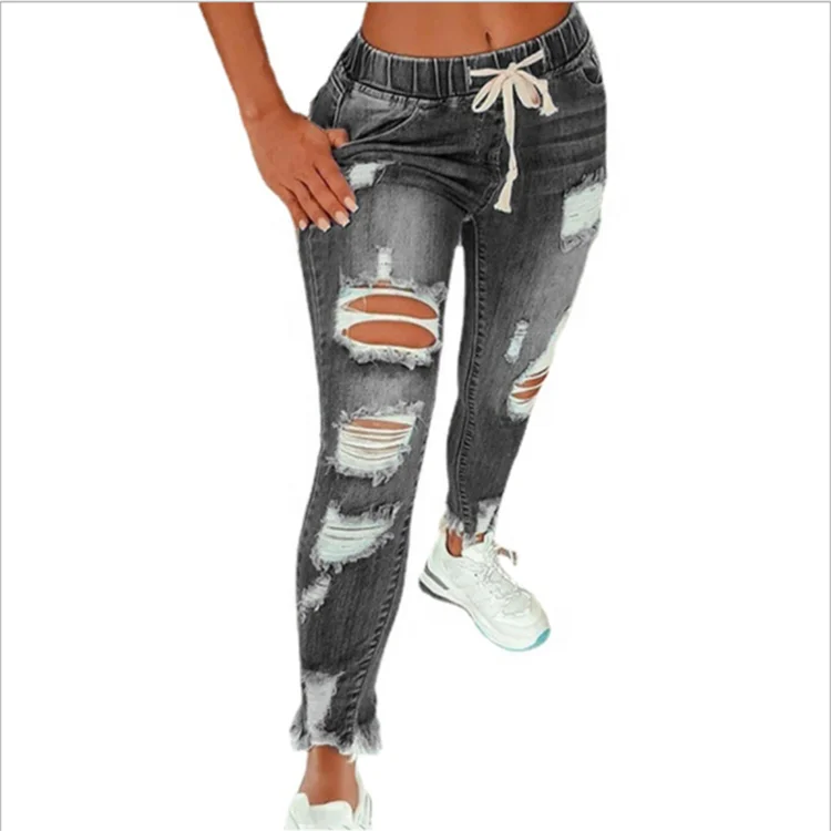 
2021 Latest Stylish Jeans For Women Wholesale Turkey Buttons And Rivets 