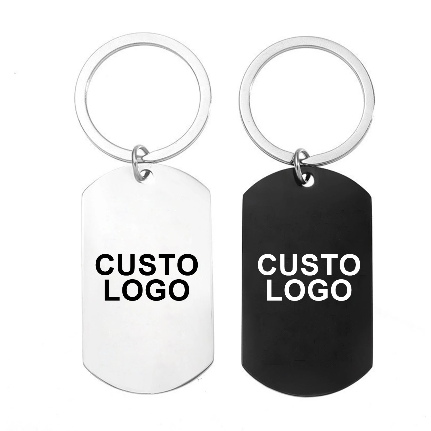 Factory Direct Supply Promotional gifts Creative square shape Blank 304 316L stainless steel key rings with logo custom