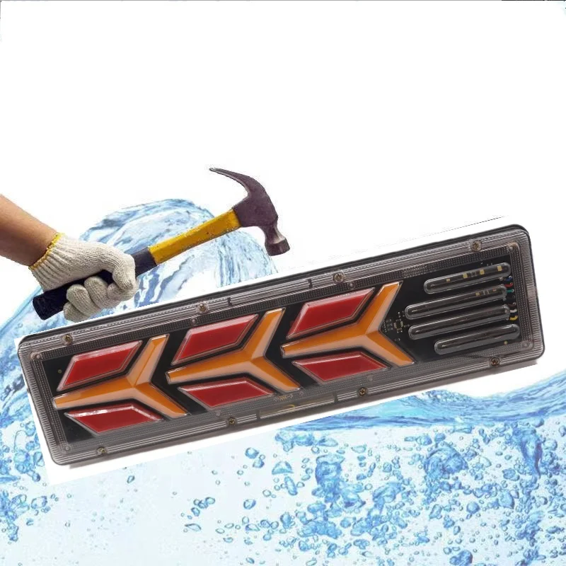 24/12V Dynamic LED Car Truck Tail Light Turn Signal Lamp Rear Stop Brake Lights Reverse Trailer Lorry Bus Camper Caravan