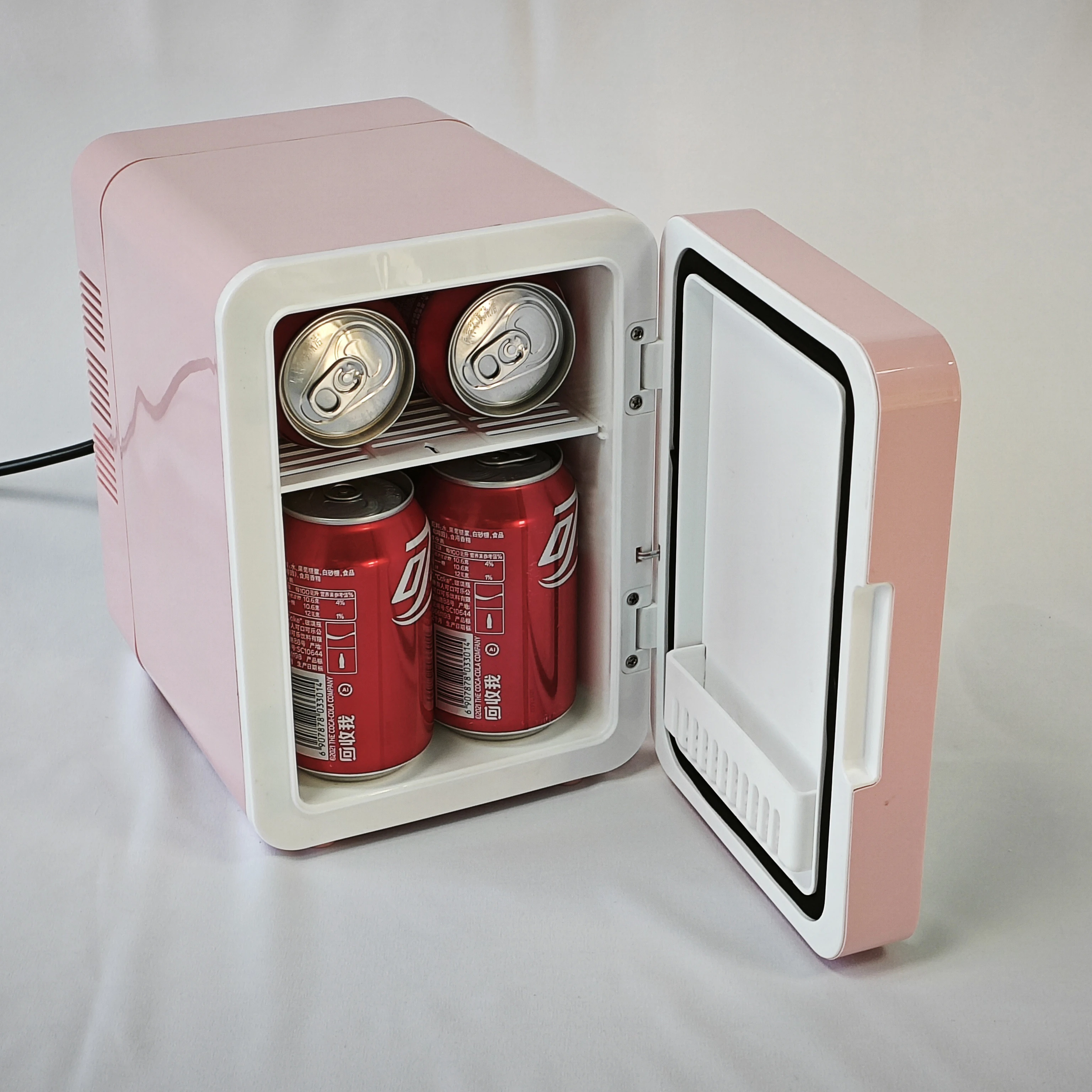 2024 Hot DC12V AC100~240V car home dual-use 6L small refrigerator, hot and cold cosmetics refrigerator