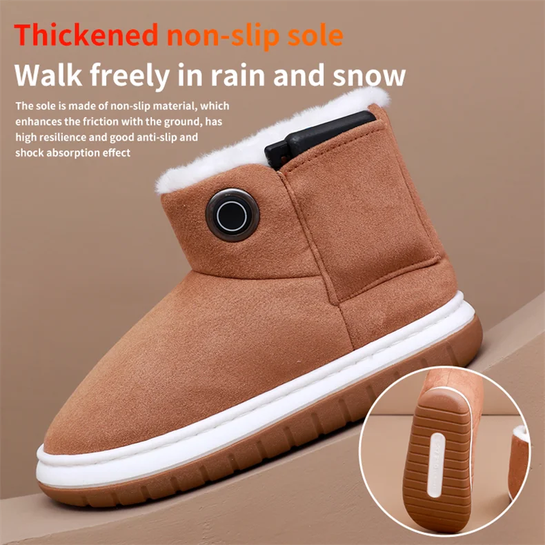 Hot Selling 65c Intelligent Adjustment Heated Shoes Thickened Non-Slip Sole Electric Heated Boots Shoes