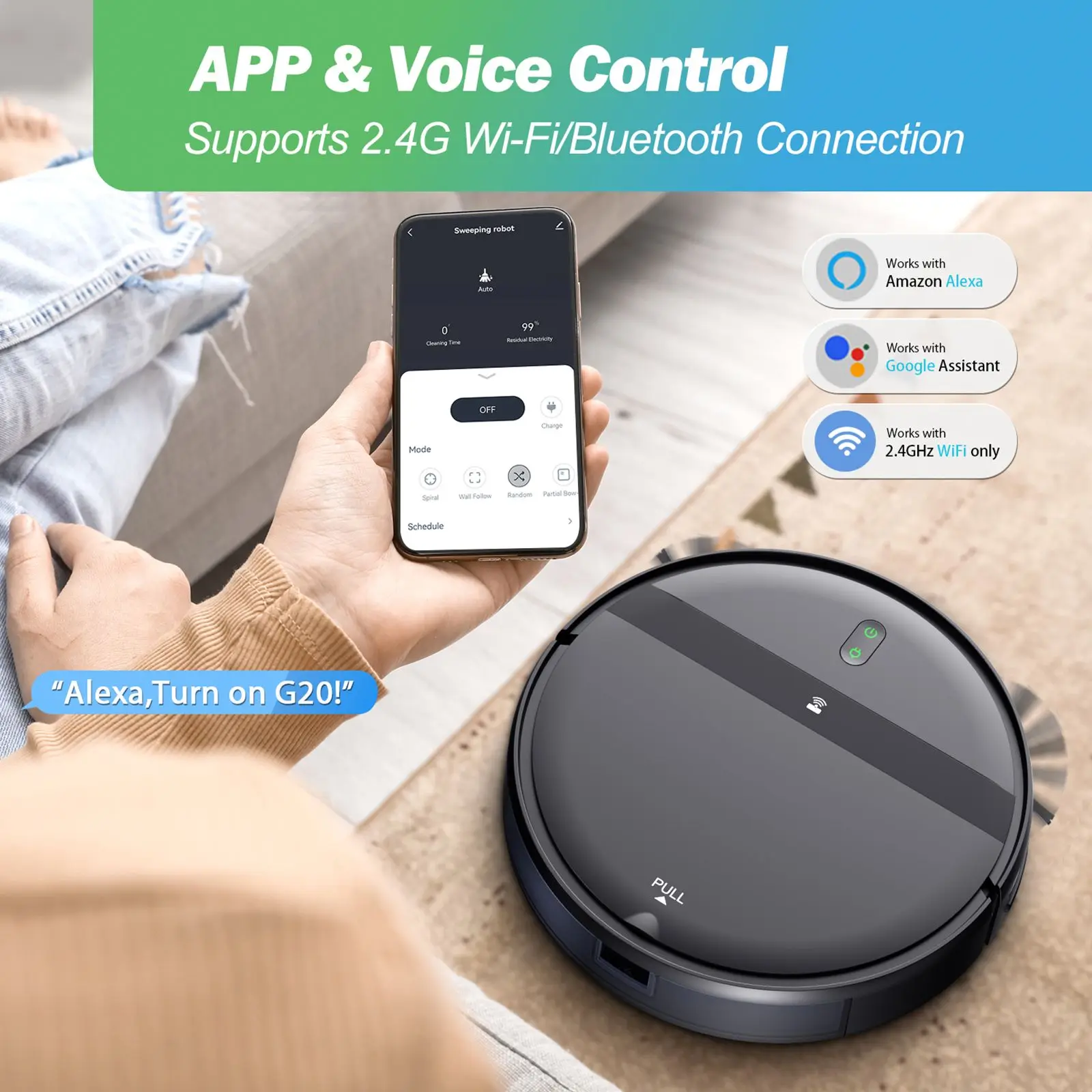 Intelligent Infrared Automatic Vacuum Cleaner Robot Multifunctional Mopping & Sweeping with Battery Power for Household & RV Use