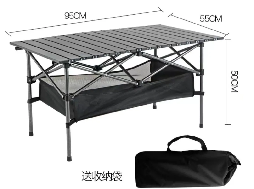 Outdoor Folding Long Table Tourist Portable Storage Egg Roll Table Camping Desk Barbecue Easy To Install Picnic Outdoor Tables