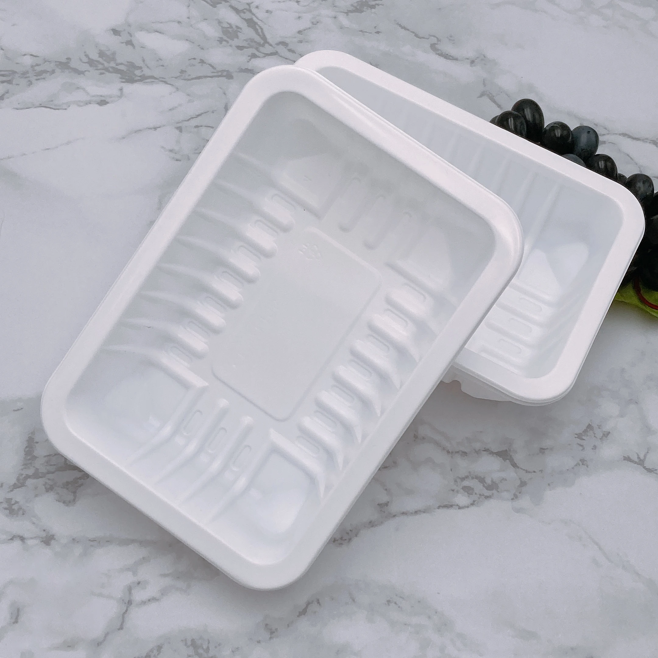 Disposable Food Tray Packaged Black Red Supermarket Meat Blister Packing Plastic Tray