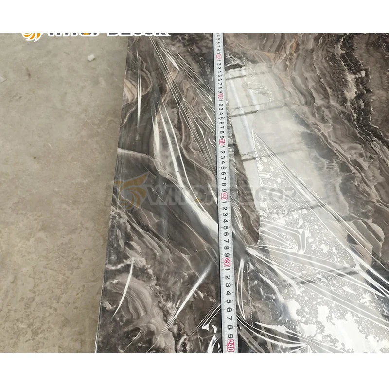 Factory price waterproof latest design golden line uv board pvc marble sheet for hotel decoration