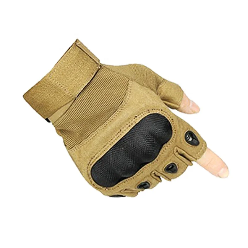 Winter Tactical Paintball Shooting Combat Gloves Anti-Skid Rubber Hard Knuckle Cycling Hiking Half Finger Gloves