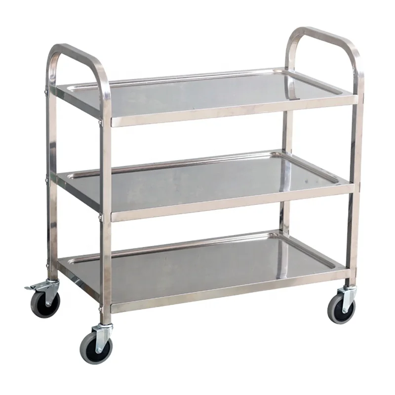 2/3/4 Tiers Shelf Detachable Trolley Hotel/Restaurant Stainless Steel Mobile Delivery Dining/Trolley food service cart