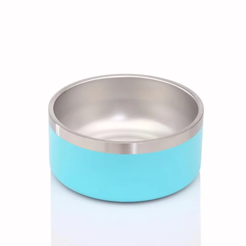 Wholesale Dog Bowl Slip-Proof Pet Bowl Double Wall Hot Cold Insulated Metal Dog Bowl