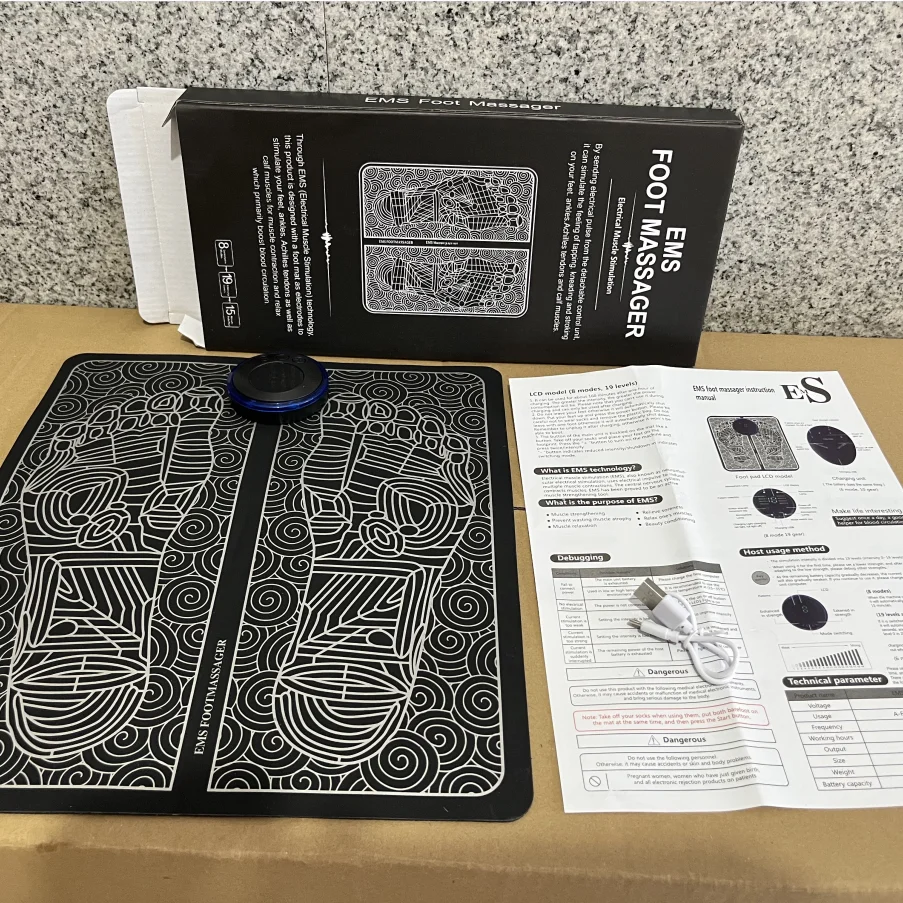 Free sample TENS wireless ems foot massager electric foot massager with 8 modes portable foot massager mat