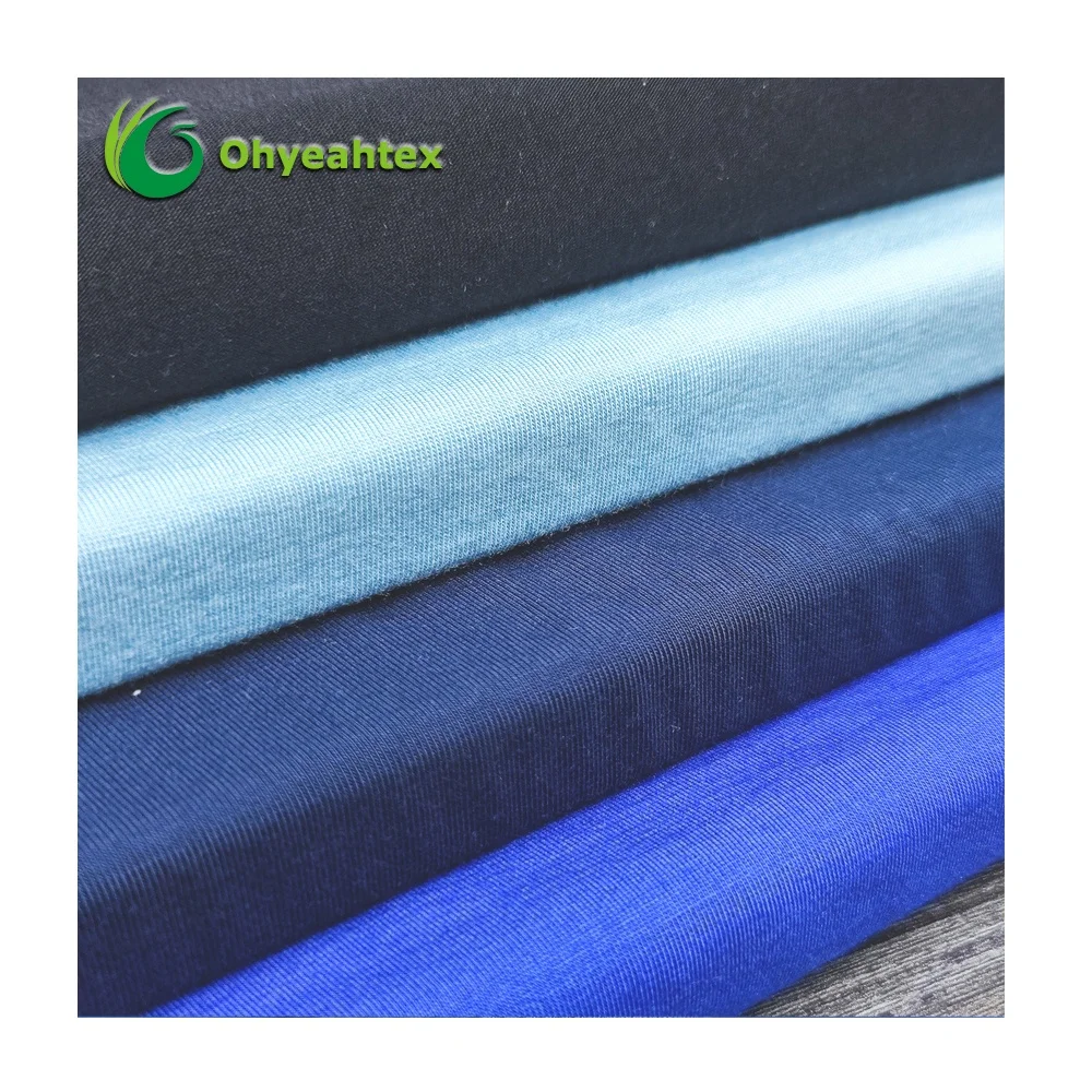 Экологически чистая трикотажная 93/7 Бамбуковая ткань из спандекса для нижнего белья