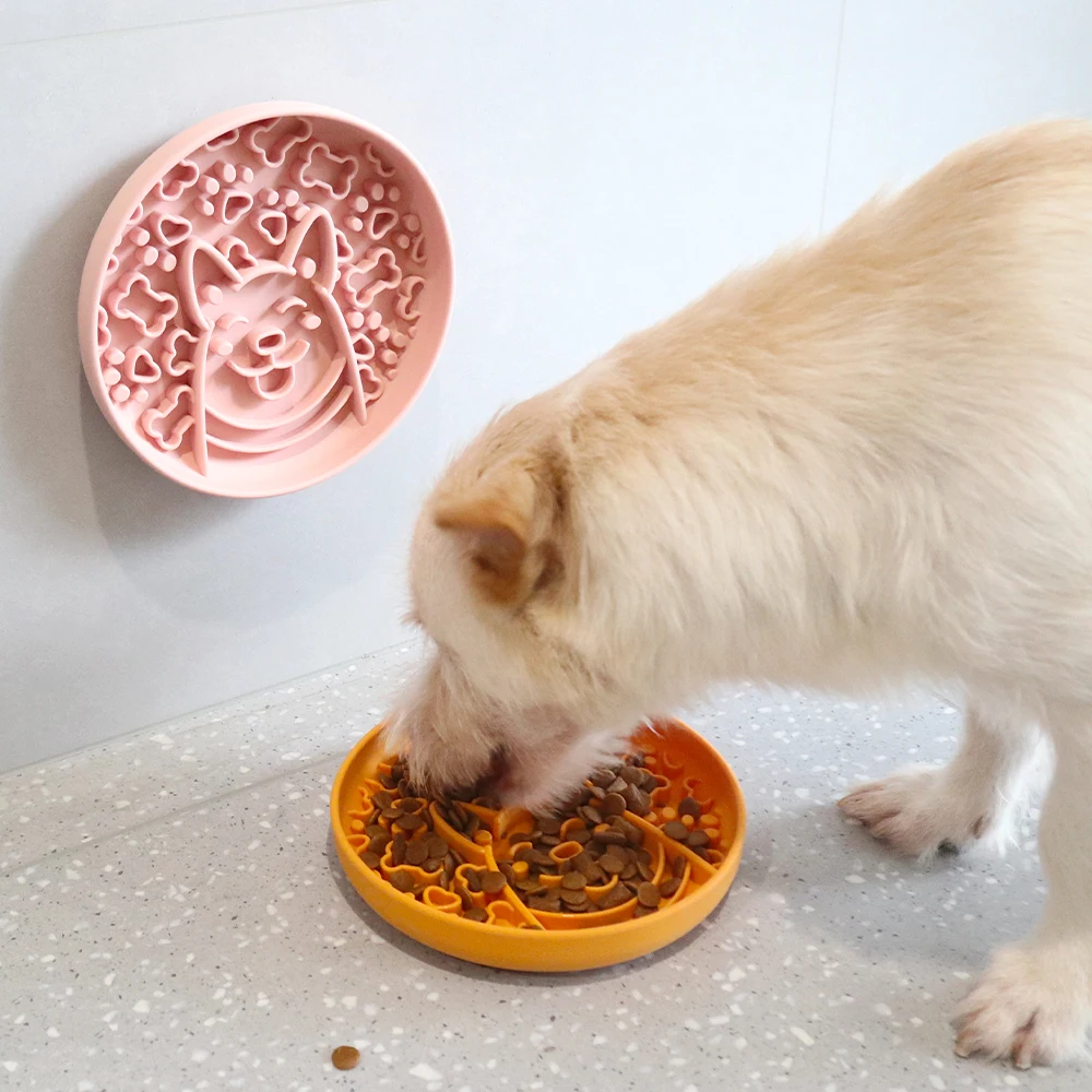 New Design Portable Pet Feeding Food Slow Feeder Bowl Anti Splash Dog Bowl Silicone Pet Bowl