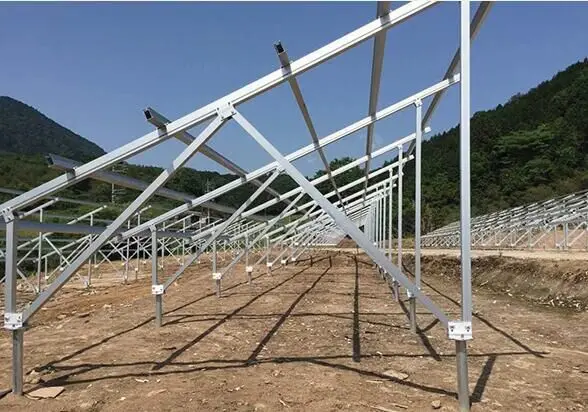 Aluminum ground mounting solar system with ground screw pile