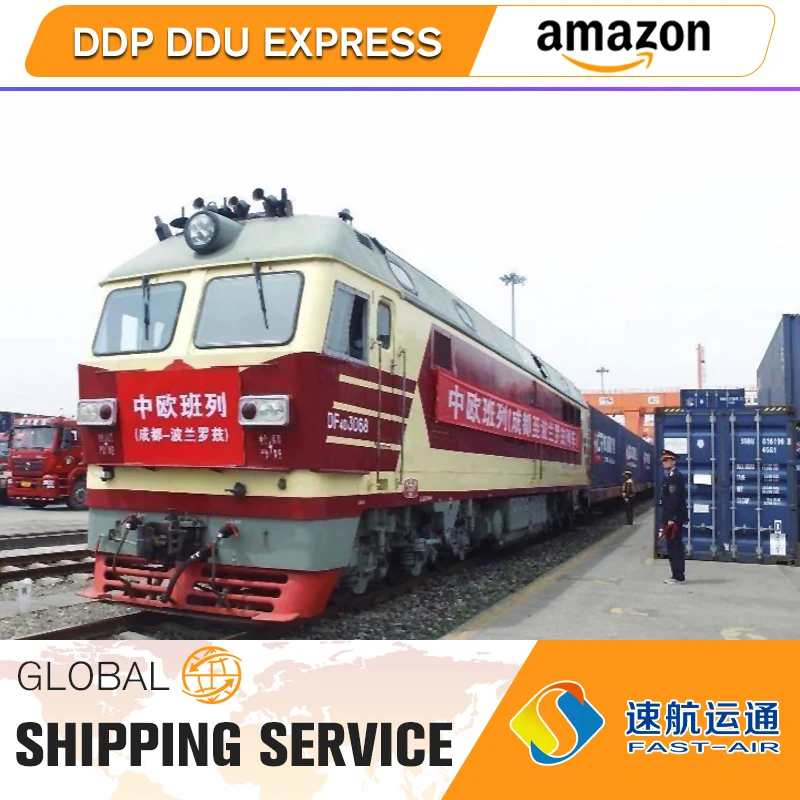 DDP DAP railway transport freight forwarder to uk train ship to amazon spain germany netherlands