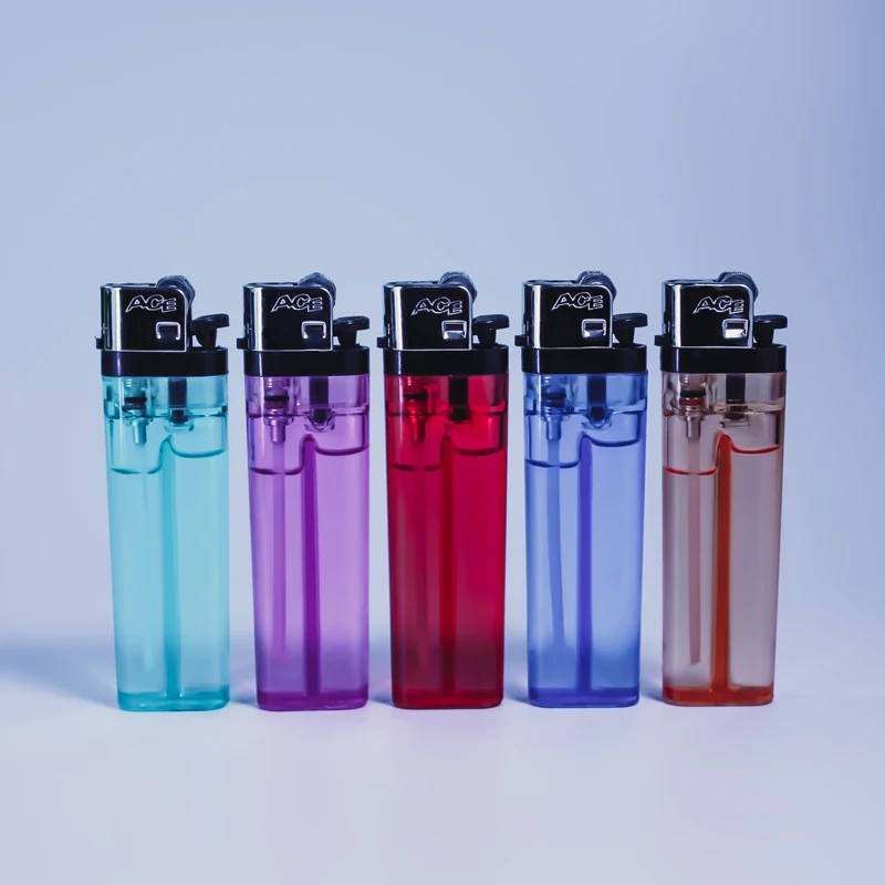 Classic style Briquet disposable transparent plastic butane gas lighter with custom trademark logo Briquet