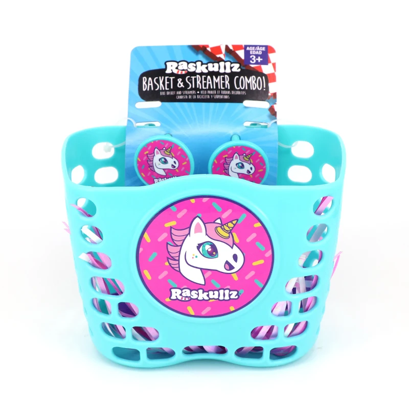 New Colorful basket + ribbon children bicycle accessories Princess fairy tale design castle