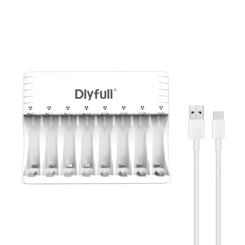 Dlyfull 8 slots 1.2V NiMH AA AAA Rechargeable Battery Charger for Your Toys Microphone Wireless Mouse Keyboard Clock Battery