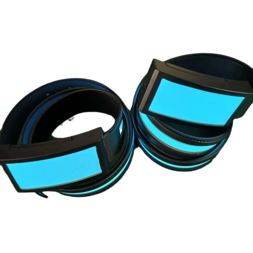 Party Manufacturer Wholesale LED Luminous Belt Buckle Leather Logo Customized Classic Business Belt For Party Decoration