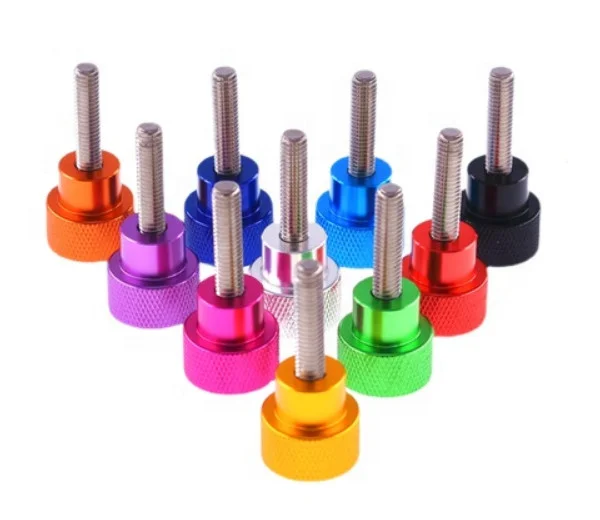 M2 M3 M4 M5 M6 M8 custom knurled thumb screws knurled knob aluminum screw
