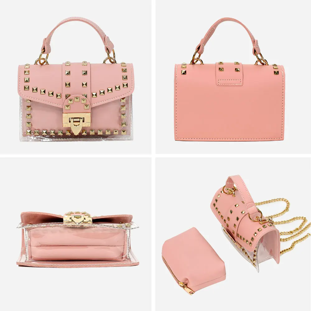 Spring Summer Fashion Transparent Shoulder Handbag PVC Clear Leather Jelly Bags Women Hand Bags Crossbody Bags Luxury Handbags