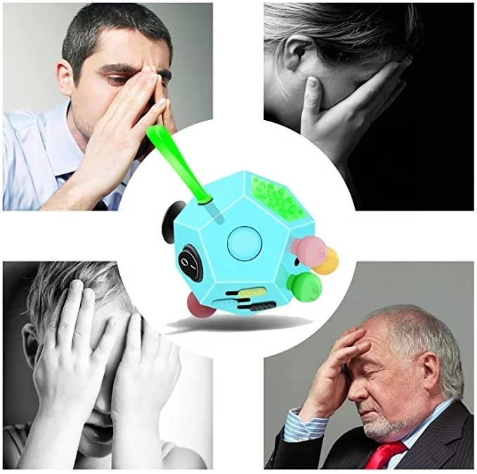 Fidget Dodecagon 12 Side Fidget Cube Relieves Stress and Anxiety Anti Depression Cube for Children and Adults with ADHD ADD OCD