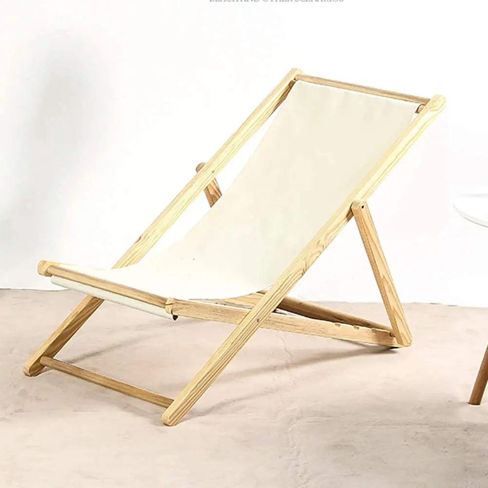 Folding Reclining Outdoor Sun Loungers Beach Chair Lazy Outdoor Deck Chair Oxford Canvas Apply to Balcony Home Leisure