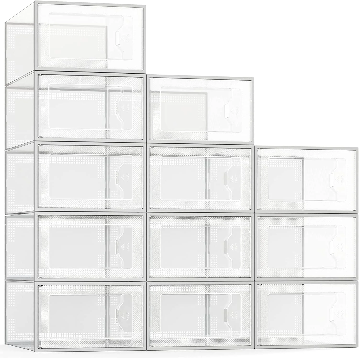 Diy Stacking Acrylic shoe display sneaker box clear  Magnetic acrylic shoe cases transparent Shoes Storage Box