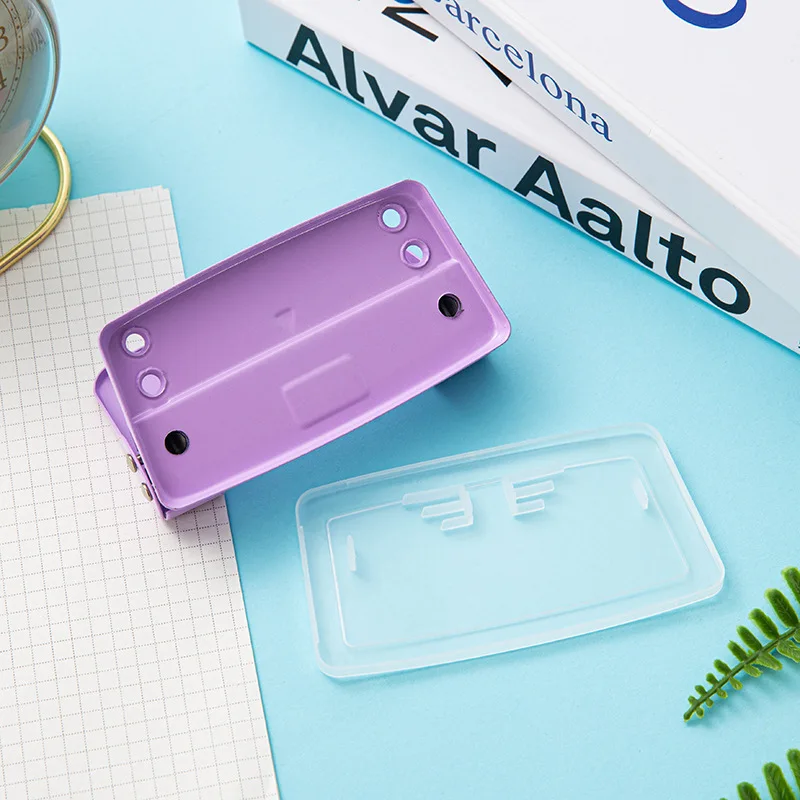 Macaron Color Small Double Hole Punch 6mm Round Manual Hole Punch Office 2 Hole Punch