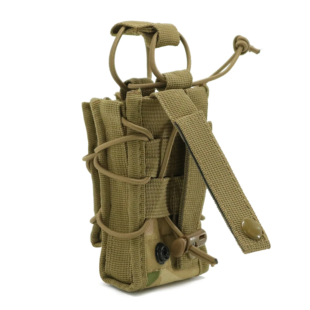 Molle Single Double Mag Pouch for 9mm 5.56mm Magazine Universal Tactical Pouches, Open-Top Ammo Holder Elastic Adjustable