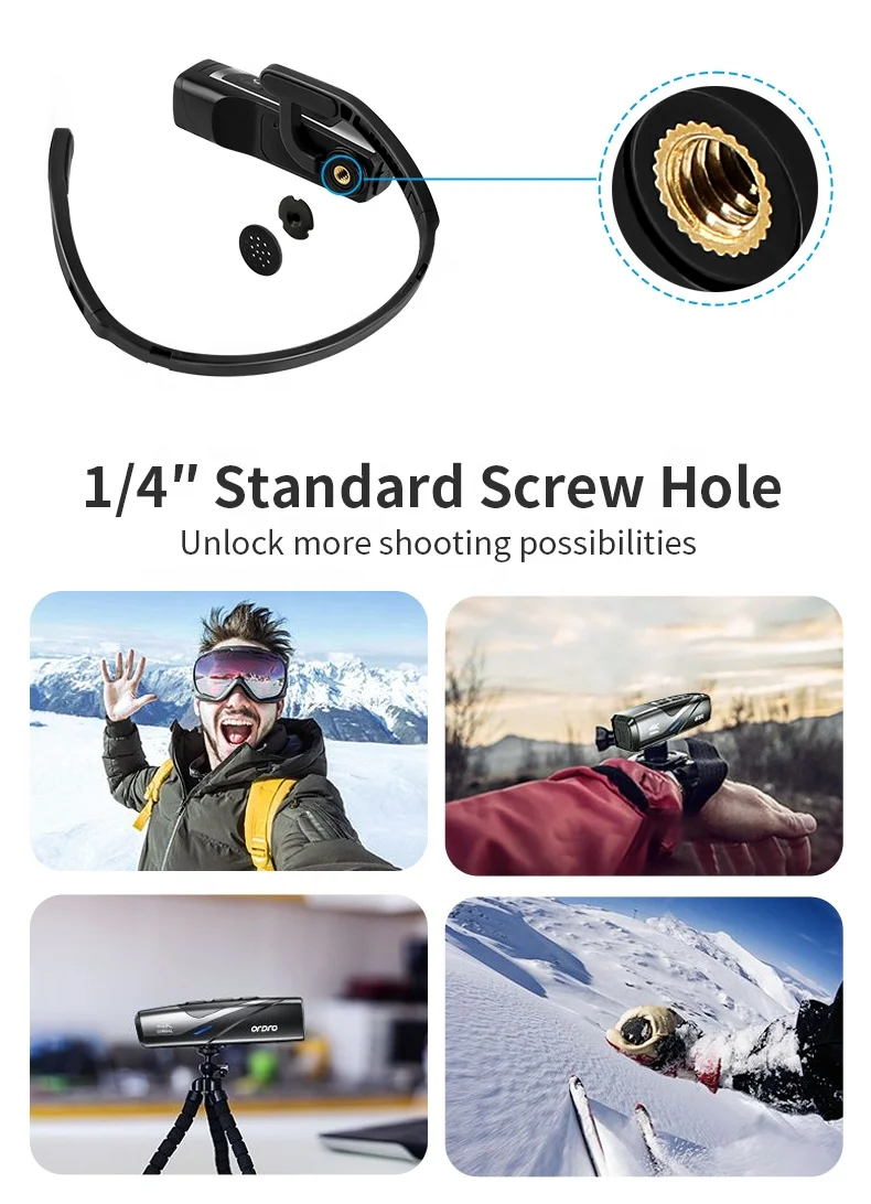 4K 30fps 60fps Head Wearable Video Cameras Professional Vlog Cameras with Son y Starvis Sensor for YouTube