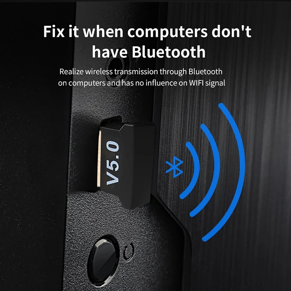 Мини USB адаптер bluetooth V5.0 передатчик приемник беспроводной ключ для ноутбука мыши клавиатуры