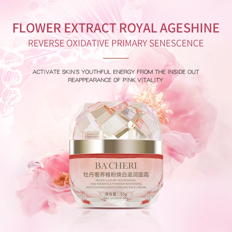 Private Label Rare Peony Voperine Rye Seed Extract Skin Care Silky Moist Face Cream For Face Wash