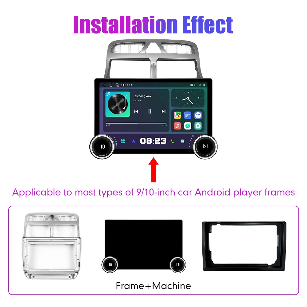 11.8Inch 2Din Android Car Radio For Peugeot 307 2002-2013 2K QLED Screen Car Stereo Car DVD Player Carplay Android Auto