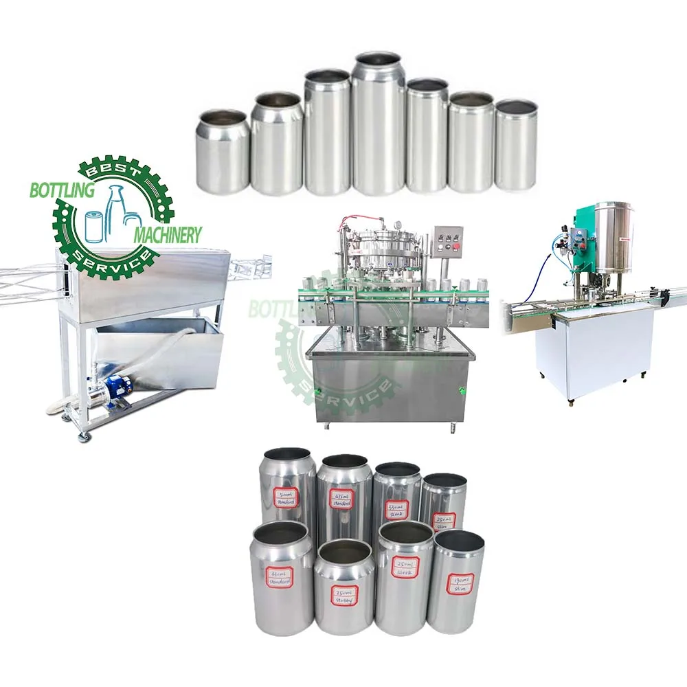 A to Z SUS304 rotary Isobaric linear 12 heads carbonated soda water beverage foaming wine 200ml PET plastic can filling machine